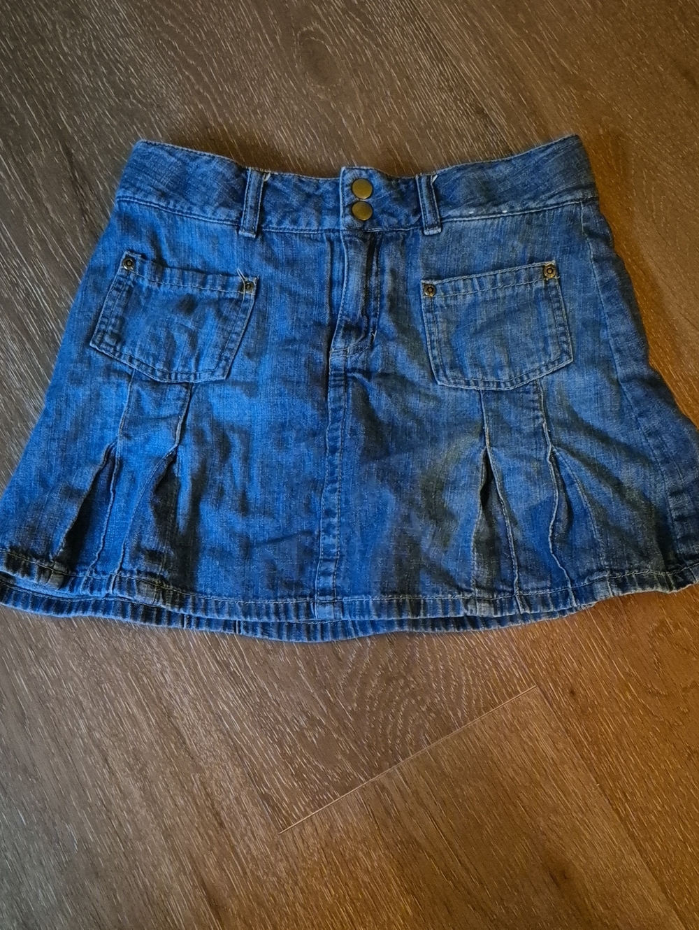 Old Navy Dark Blue Denim Skort with Front Patch Pockets